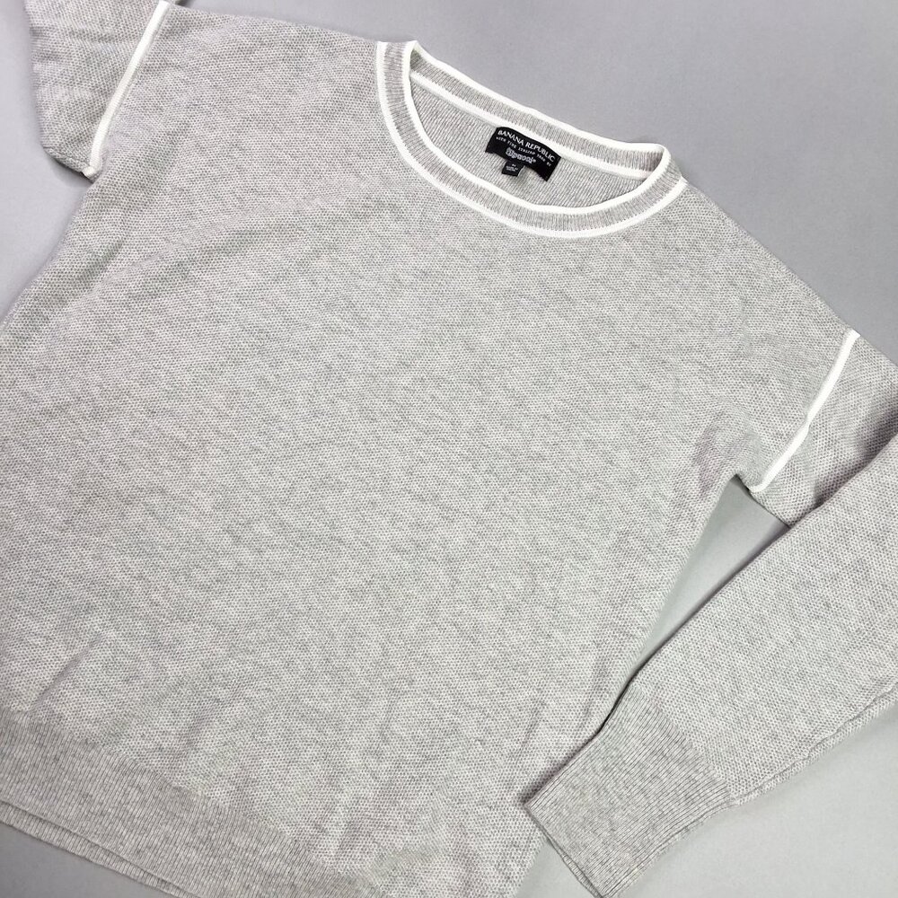 Banana Republic Filpucci Heather Gray Wool-Blend Crewneck Sweater Medium - Picture 8 of 8